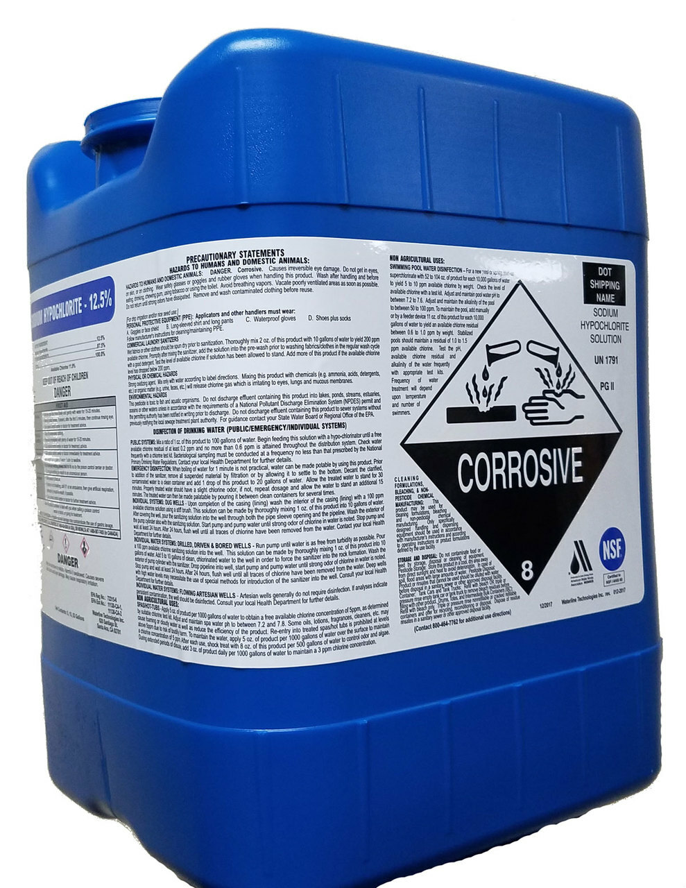 Sodium Hypochlorite 12.5% - 5 Gallon Pail