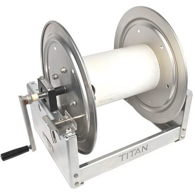 Titan Products 12" Manual Hose Reel, Full Frame, Stainless Manifold